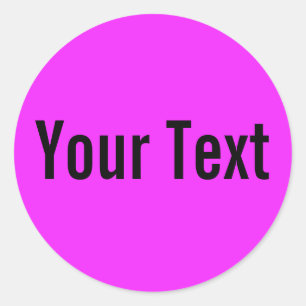 NUR FARBE Rosa + Ihr Text Runder Aufkleber