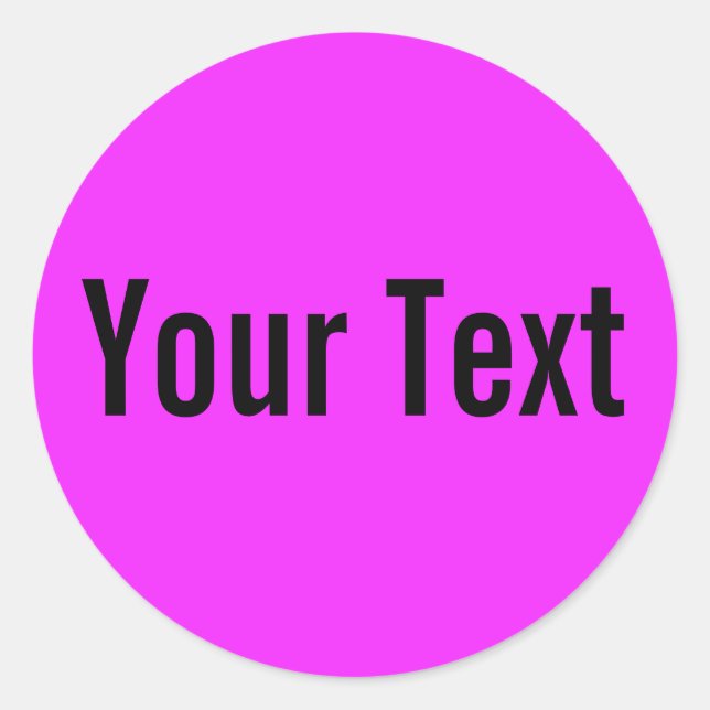NUR FARBE | Rosa + Ihr Text Runder Aufkleber (Vorderseite)