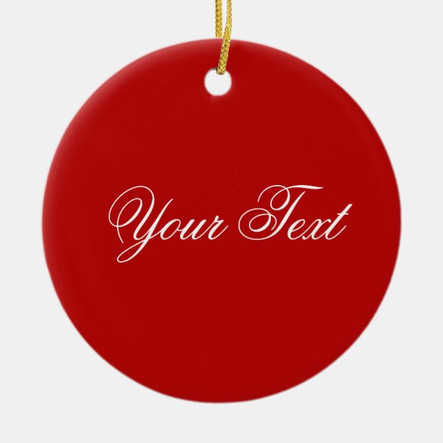 NUR FARBE / Rot + Ihr Text Keramikornament (Vorne)