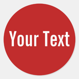 NUR FARBE| Rot + Ihr Text Runder Aufkleber
