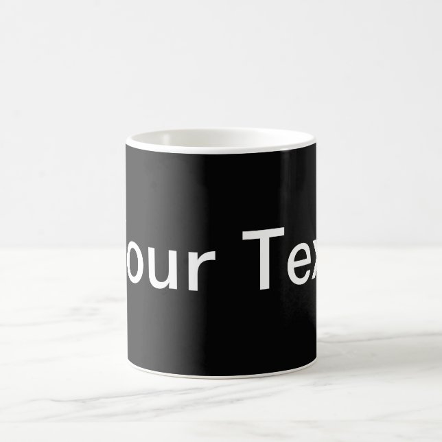 NUR FARBE / schwarz + Ihr Text Kaffeetasse (Mittel)