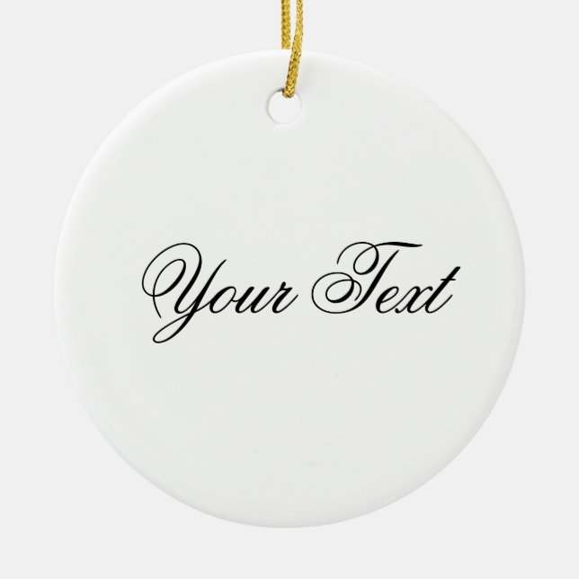 NUR FARBE/Weiß + Ihr Text Keramik Ornament (Vorne)