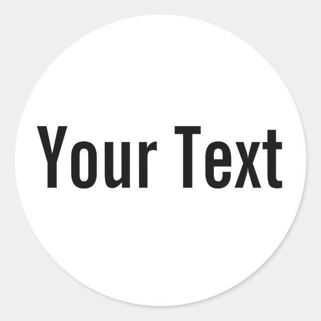 NUR FARBE | Weiß + Ihr Text Runder Aufkleber (Vorderseite)