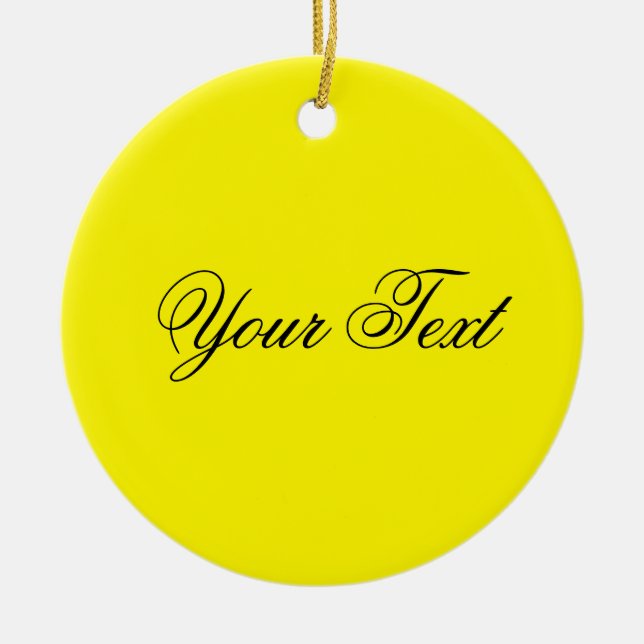 NUR FARBE / Zitrone + Ihr Text Keramikornament (Vorne)