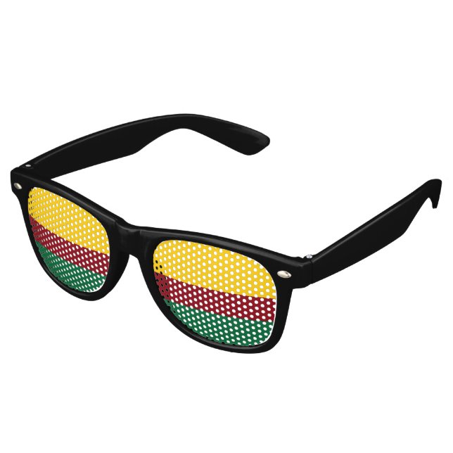 Nur Farben gelb und dunkelgrün + Ihre Ideen Sonnenbrille (Schrägansicht)