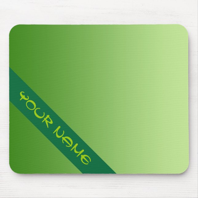 NUR FARBEN - grün + Ihr Name Mousepad (Vorne)