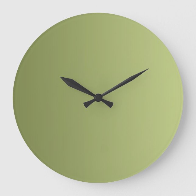 NUR FARBEN - olivgrün Große Wanduhr (Vorderseite)