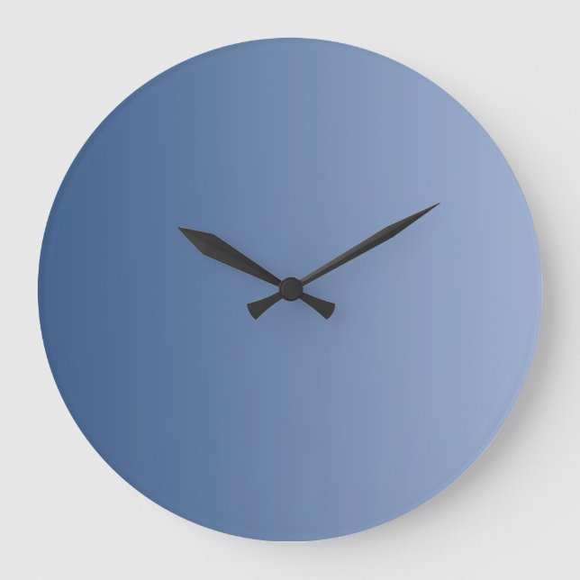 NUR FARBgradienten - blau Große Wanduhr (Vorderseite)
