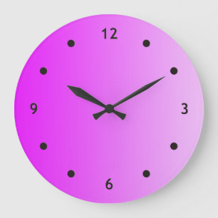 NUR FARBgradienten - Neonrosa + Punkt der Gesichts Große Wanduhr