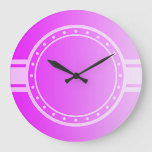 NUR FARBgradienten - Neonrosa + Punkt der Gesichts Große Wanduhr