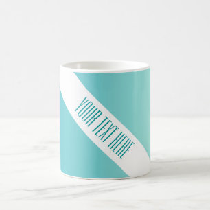 NUR FARBgradienten Ozeanblau + Ihr Text Kaffeetasse
