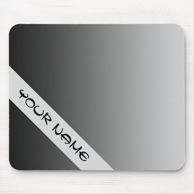 NUR FARBgradienten - schwarz grau + Ihr Name Mousepad (Vorne)