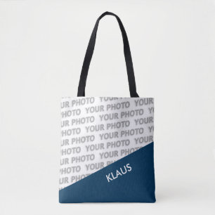 NUR FARBRETTEN - dunkelblau + Ihre Ideen Tasche