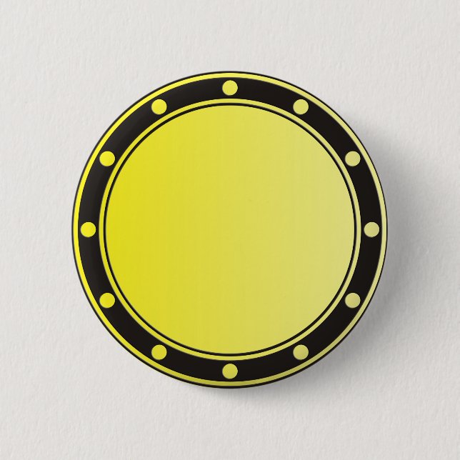 NUR FARBSTOFFE - Gelbe Zitrone + Ringe & Punkte Button (Vorderseite)