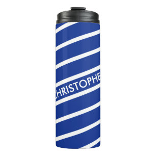 NUR FARBSTREIFEN - blau + Ihr Backgr. Ideen Thermosbecher