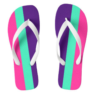 NUR FARBSTREIFEN - Minze, Rosa Flip Flops