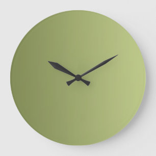 NUR FARBVERLAUF - olivgrün Große Wanduhr