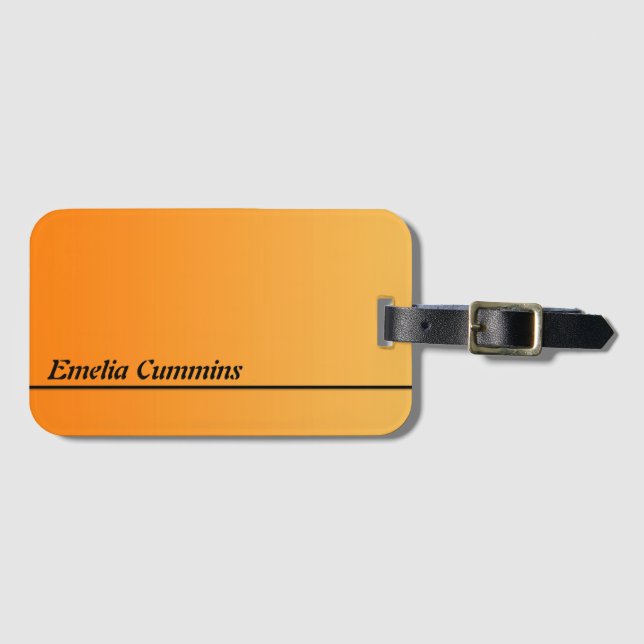 Nur Farbverläufe - orange + Ihre Idee Gepäckanhänger (Vorderseite (Horizontal))
