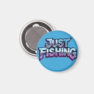 Nur Fischen Neon-Glow Lustiges Geschenk für Angler Magnet