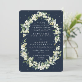 Nur Förmliche Navy-Snowberry+Eukalyptus-Empfang Einladung