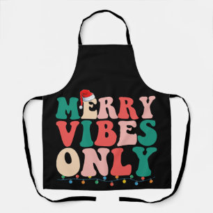 Nur fröhliche Vibes Weihnachtsferien Familie Schürze
