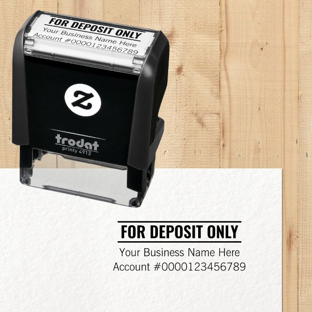 Nur für Bankeinlagen: Kontonummer des Bankkontos Permastempel (For Deposit Only Business Name Bank Account Number Self-inking Stamp)