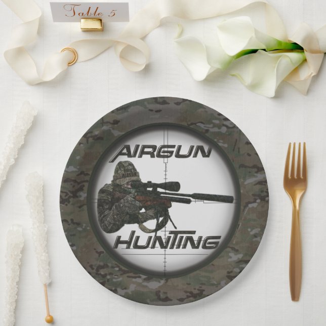 Nur für echte Jäger , Jagd mit Luftwaffen Pappteller (Hochzeit)
