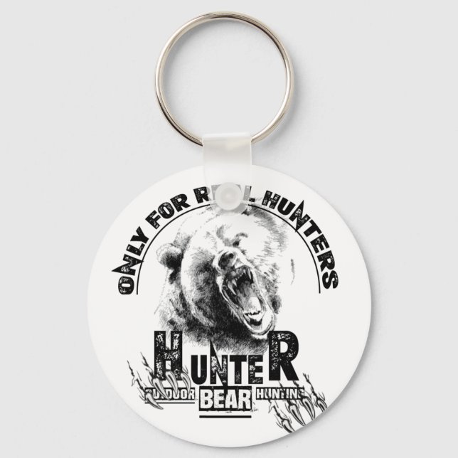 Nur für echten Jäger-T - Shirt Schlüsselanhänger (Vorderseite)