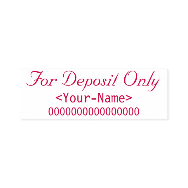 "Nur für Einlagen" und Individuelle Name Kautschuk Permastempel (Design)
