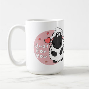 Nur für euch Kawaii lustige Schafe halten Herz Kaffeetasse
