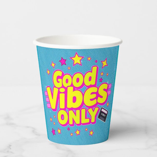 Nur für gute Vibes - Positive Party Paper Cups Pappbecher (Vorderseite)