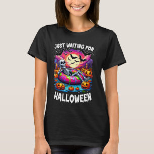 Nur für Halloween Kürbislaterne Skelett Gewartet T-Shirt