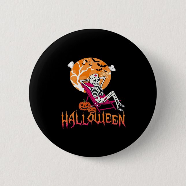 Nur für Halloween Summer Nurse Skelett P Gewartet Button (Vorderseite)