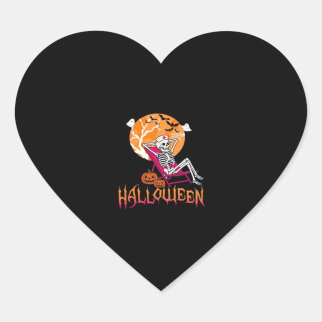 Nur für Halloween Summer Nurse Skelett P Gewartet Herz-Aufkleber (Vorderseite)