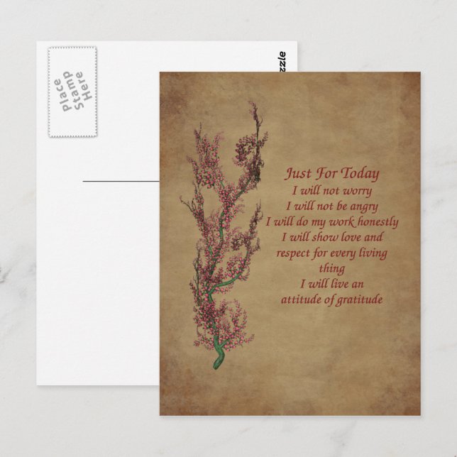 Nur für heute Gebet Inspiration Postkarte (Vorne/Hinten)