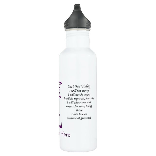 Nur für heute gelten die Grundsätze von Reiki Trinkflasche (Rechts)