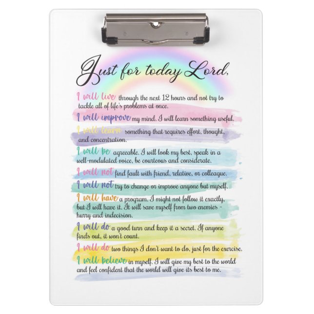 Nur für heute, Herr Klemmbrett (Vorderseite)