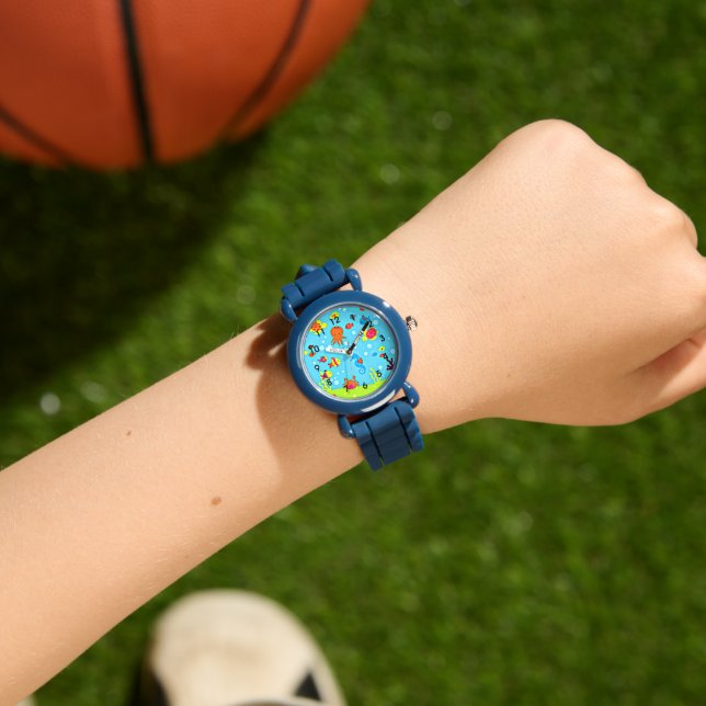 Nur für Kinder, farbenfrohe und lustige Ozeane Armbanduhr (Handgelenk)