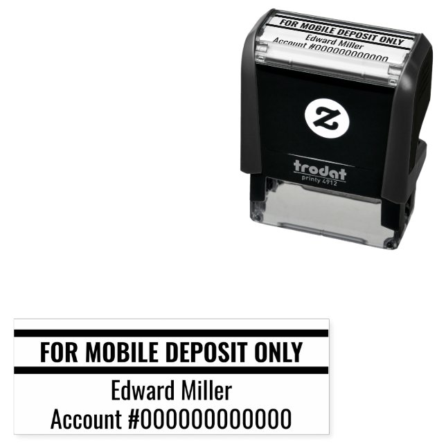 Nur für mobile Einlagen und Bankkontonummer Permastempel (Beispiel)