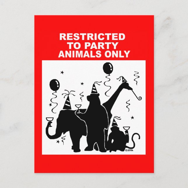 Nur für Party Postkarte (Vorderseite)