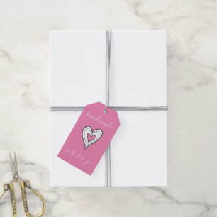 Nur für Sie handgefertigt - Doodelling Heart Pink Geschenkanhänger