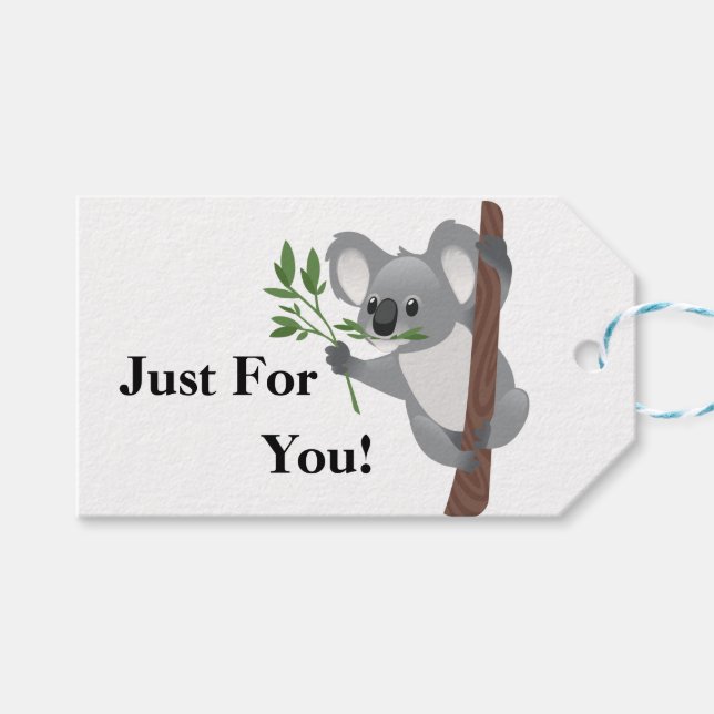 Nur für Sie Koala Bär Geschenkanhänger (Vorderseite (Horizontal))
