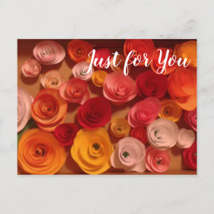 Nur für Sie - Papier-Rose Postkarte