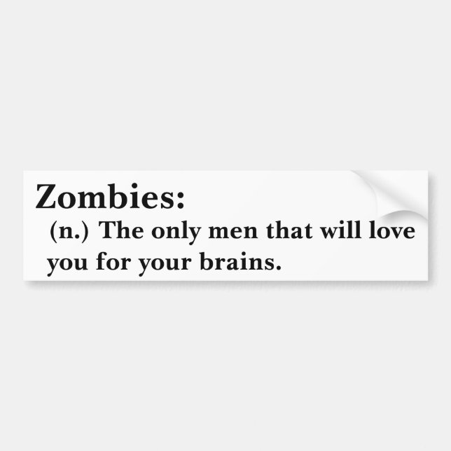 nur für Zombie Männer, die Liebe Sie für Ihre Autoaufkleber (Vorne)