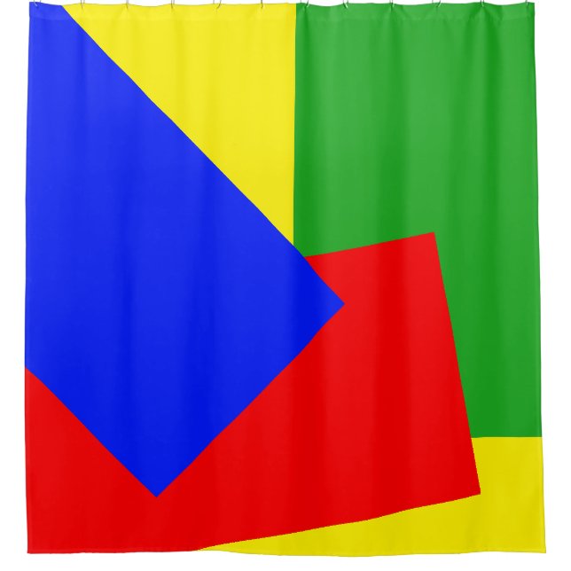 Nur GEO-Farben hellblau, grün, gelb Duschvorhang (Vorderseite)