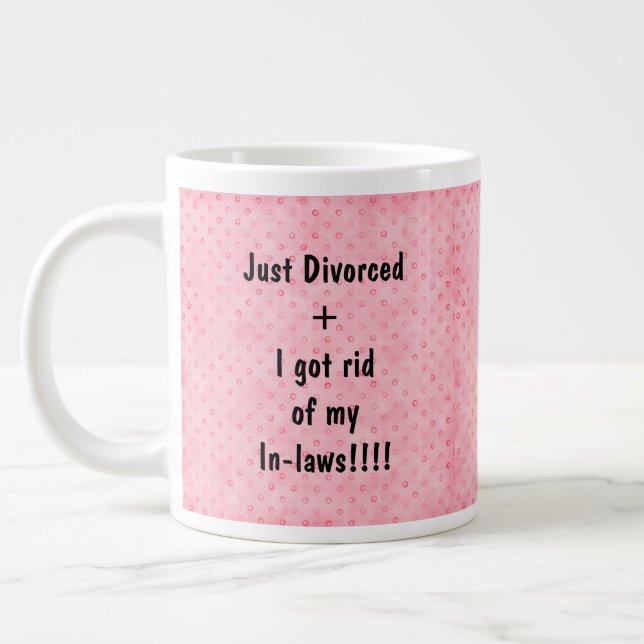 Nur geschieden Pink Jumbo-Tasse (Links)