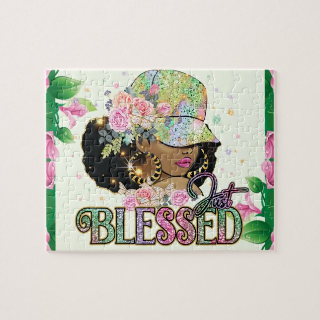 Nur gesegnet Black Melanin Frau Sista Liebe Gott (Horizontal)