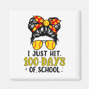 Nur glücklich 100 Tage der Schule Softball Messy B Magnet