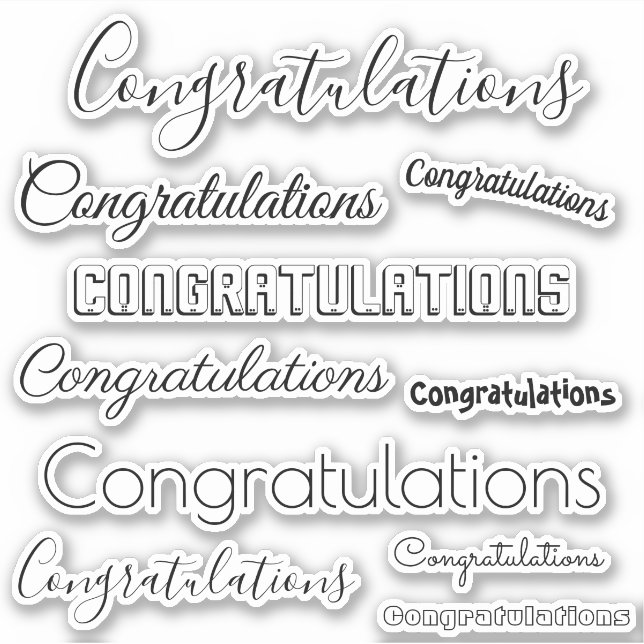 Nur Glückwünsche | Nur schwarz Aufkleber (Vorderseite)