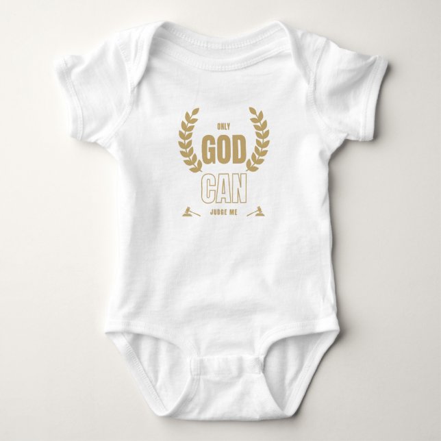Nur Gott kann mich Bibel Unisex beurteilen Baby Strampler (Vorderseite)